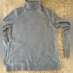 Talbots 100% cashmere size large light blue turtleneck sweater great condition